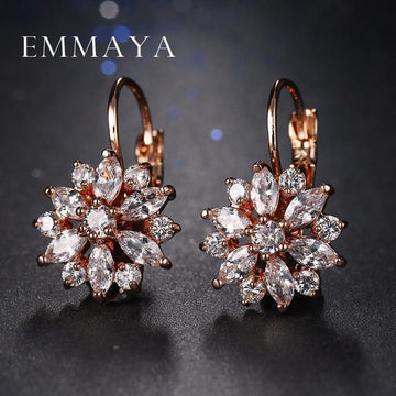 Attractive AAA Zircon Flower Stud Earrings - Best Online Prices by Jewellery Supermarket - The Jewellery Supermarket